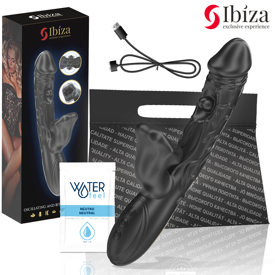 IBIZA - VIBRATEUR ET STIMULATEUR CLITORIDIEN À EFFET MORDANT ET ROTATIF