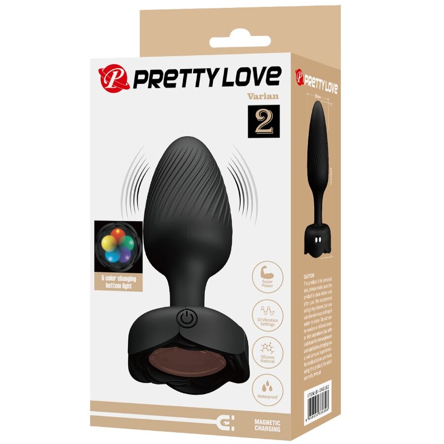 PRETTY LOVE - PLUG ANAL VARIAN LUMINEUX LED NOIR 10,8 CM