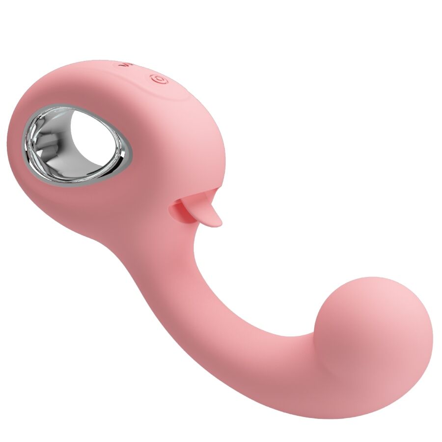 PRETTY LOVE - VIBROMASSEUR POINT G + STIMULATEUR CLITORIDIEN ERYNNYES 10 VIBRATIONS ROSE