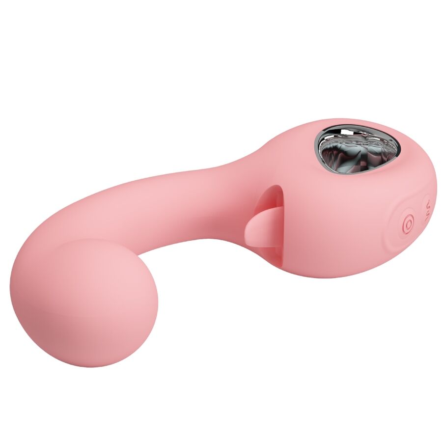 PRETTY LOVE - VIBROMASSEUR POINT G + STIMULATEUR CLITORIDIEN ERYNNYES 10 VIBRATIONS ROSE