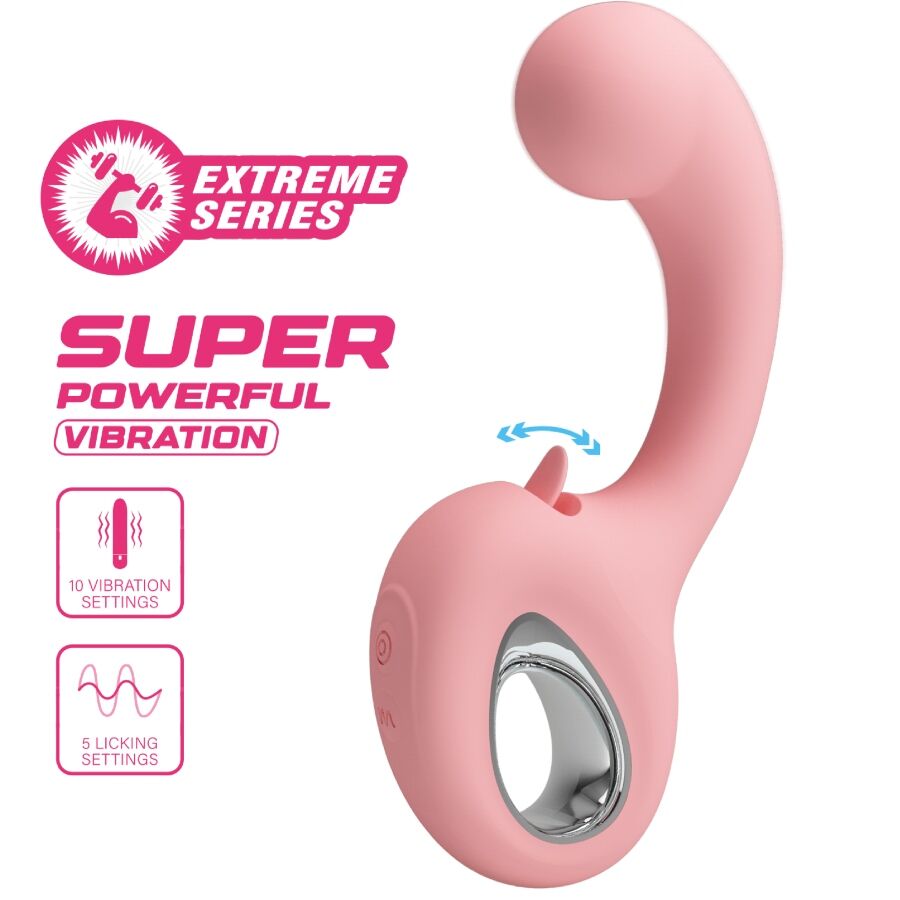 PRETTY LOVE - VIBROMASSEUR POINT G + STIMULATEUR CLITORIDIEN ERYNNYES 10 VIBRATIONS ROSE