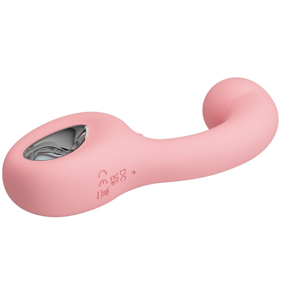 PRETTY LOVE - VIBROMASSEUR POINT G + STIMULATEUR CLITORIDIEN ERYNNYES 10 VIBRATIONS ROSE