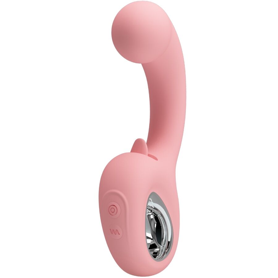PRETTY LOVE - VIBROMASSEUR POINT G + STIMULATEUR CLITORIDIEN ERYNNYES 10 VIBRATIONS ROSE