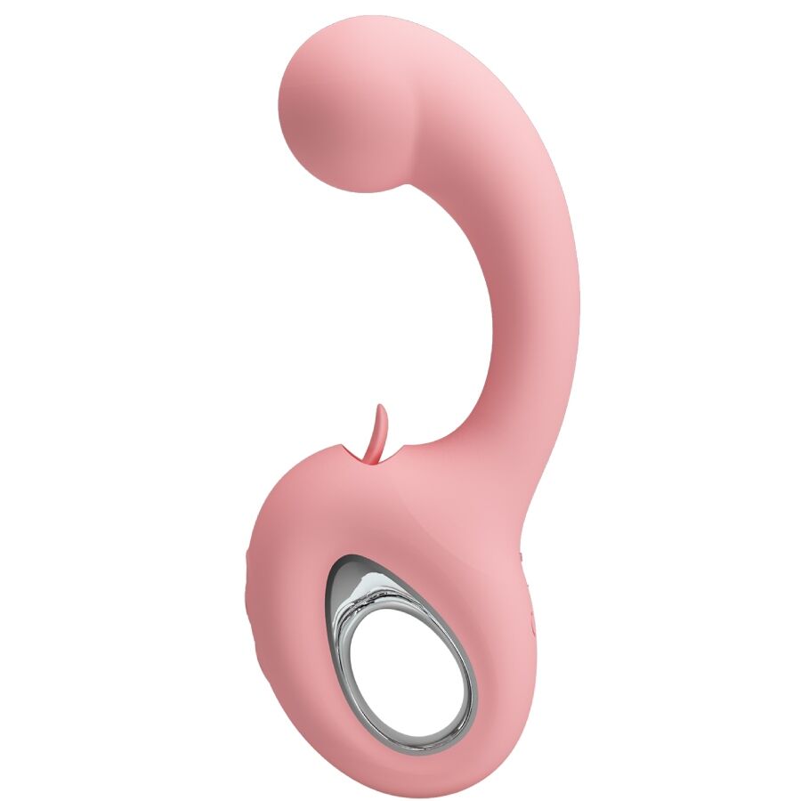 PRETTY LOVE - VIBROMASSEUR POINT G + STIMULATEUR CLITORIDIEN ERYNNYES 10 VIBRATIONS ROSE