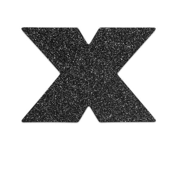 BIJOUX - INDISCRETS FLASH CROSS BLACK BRUSTWARZENAUFKLEBER