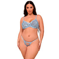 SUBBLIME - 957636 BLUMENBESTICKTES BH- UND SLIP-SET HIMMELBLAU L/XL