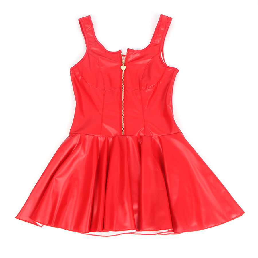 SUBBLIME - 957698 ROBE EN CUIR CŒUR ZIPPER ROUGE T L/XL
