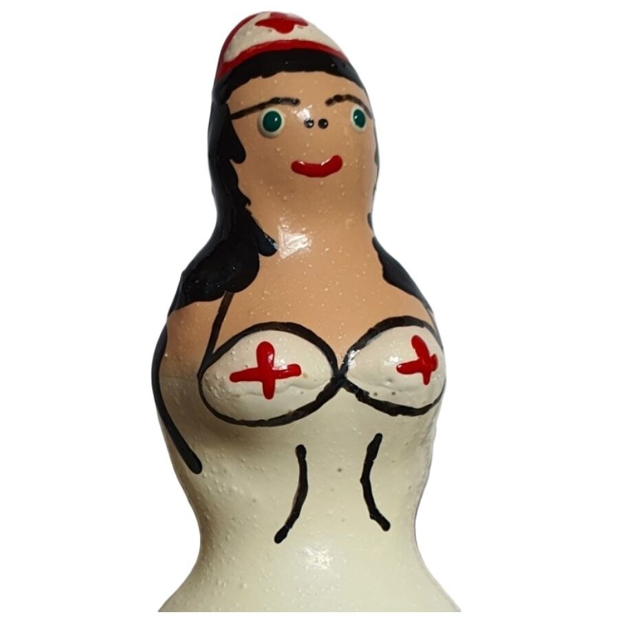 CONDOMERIE - HANDBEMALTE NOVELTY KONDOME KRANKENSCHWESTER SCHWARZ