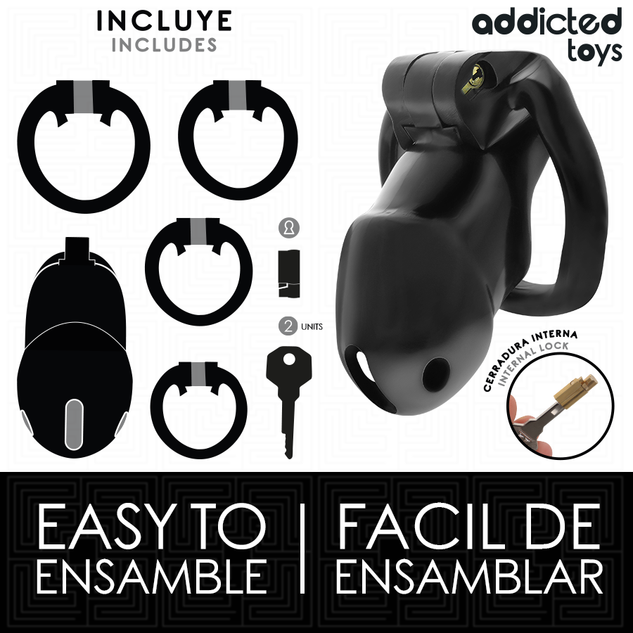 ADDICTED TOYS LOCKED - MINDNIGHT CELL PENIS CAGE SIZE M