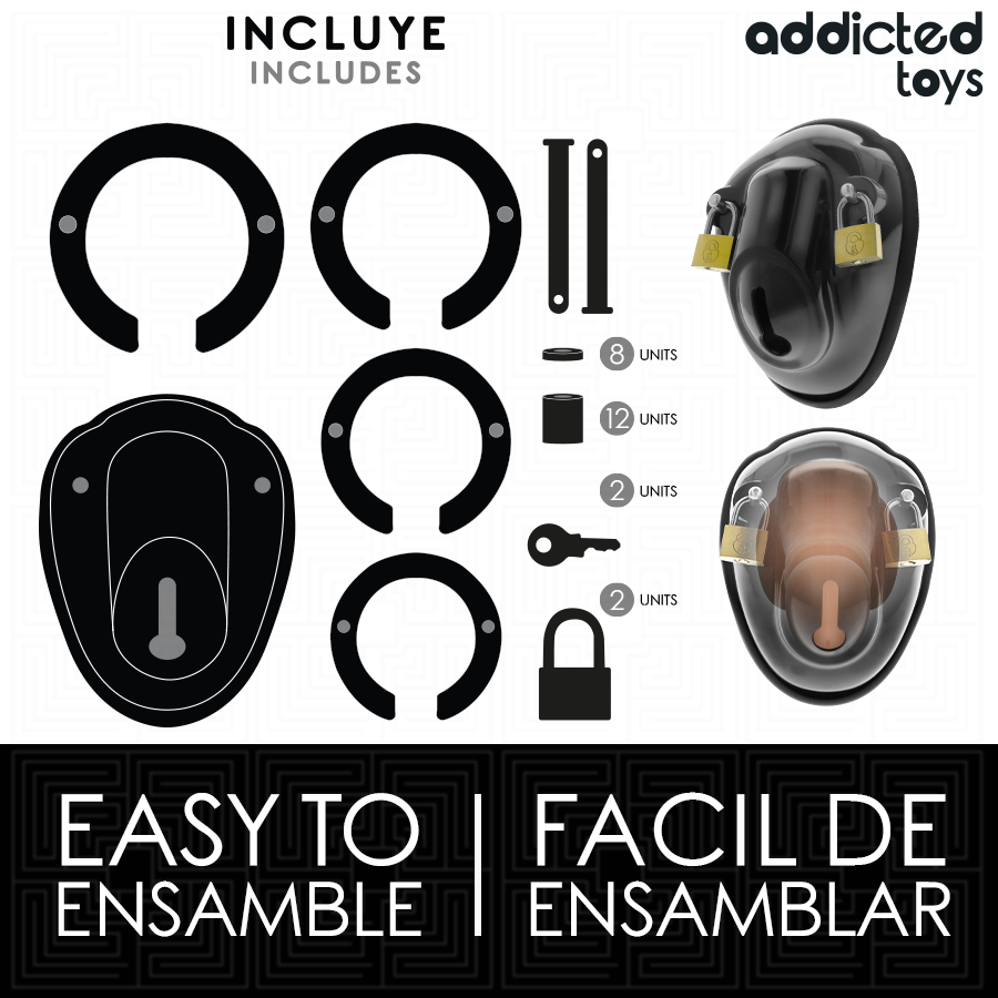 ADDICTED TOYS LOCKED - KEYLESS RESTRAINT PENIS CAGE 11.5 CM