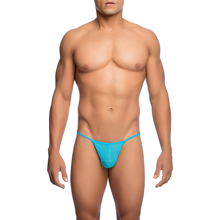 MOB - TRANSPARENTER T-FÖRMIGER STRING AQUA GRÖSSE S/M