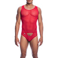 MOB – ROT TRANSPARENT BODYSHEER GRÖSSE S/M