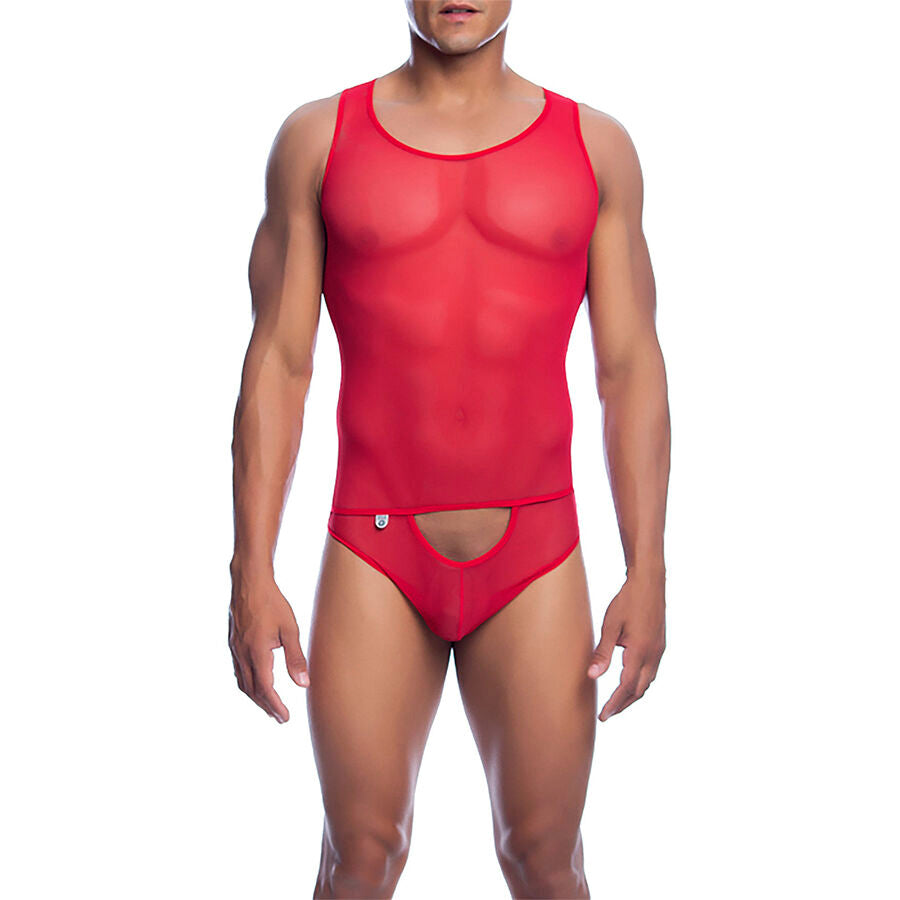 MOB – ROT TRANSPARENT BODYSHEER GRÖSSE S/M