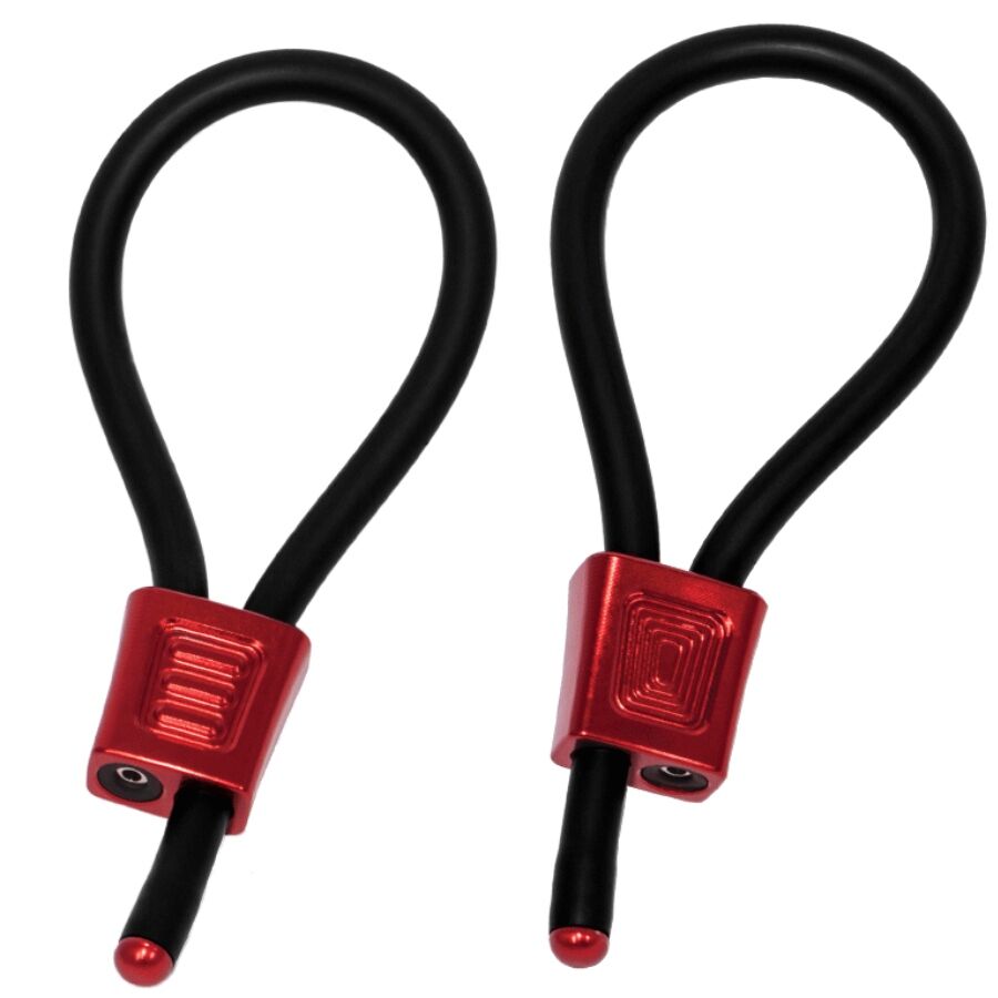 ELECTRASTIM - ANNEAUX DE PÉNIS RÉGLABLES ELECTRA LOOPS PRESTIGE ROUGES