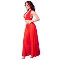CHILIROSE - CR 4857 ROTES TOP- UND HOSEN-SET GRÖSSE M