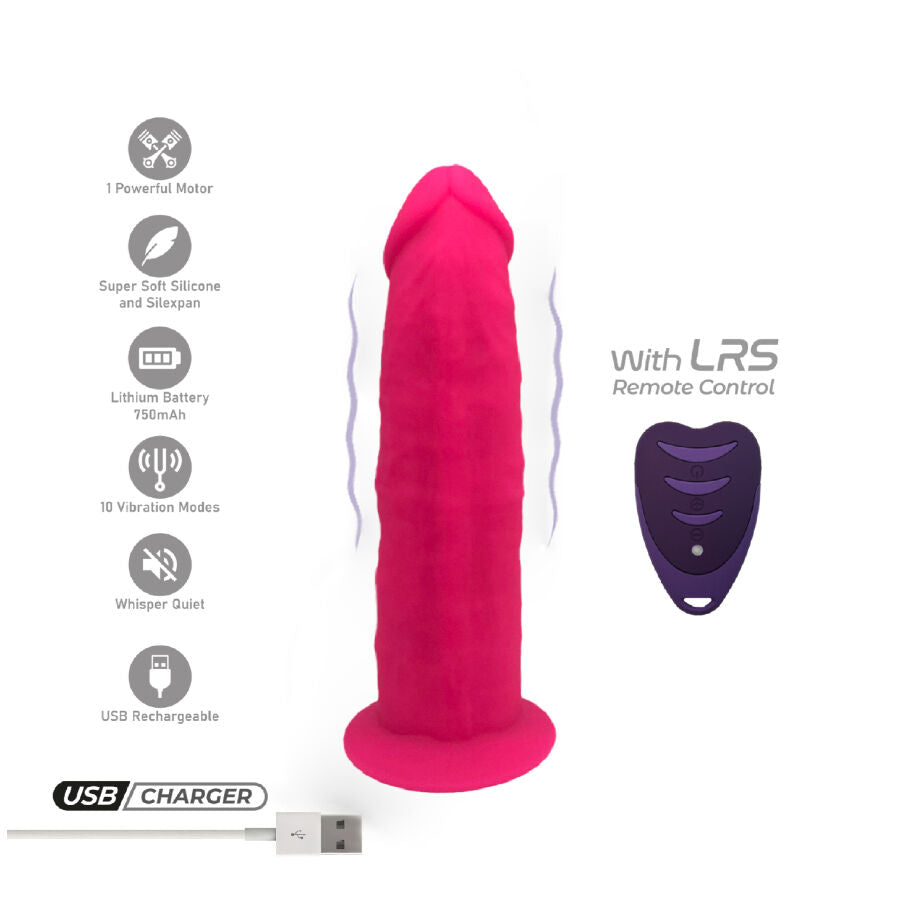 SILEXD - REALISTIC PENIS MODEL 2 PINK + REMOTE CONTROL LRS 17 CM