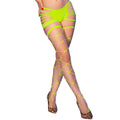 CHILIROSE - CR 4867 NEONGRÜNE NETZSTRUMPFHOSE MIT LÖCHERN