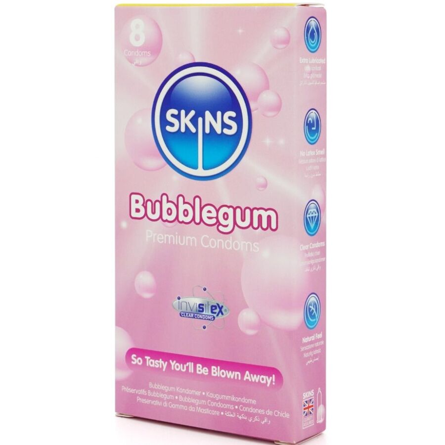 SKINS - PRÉSERVATIFS PREMIUM BUBBLEGUM PACK 8