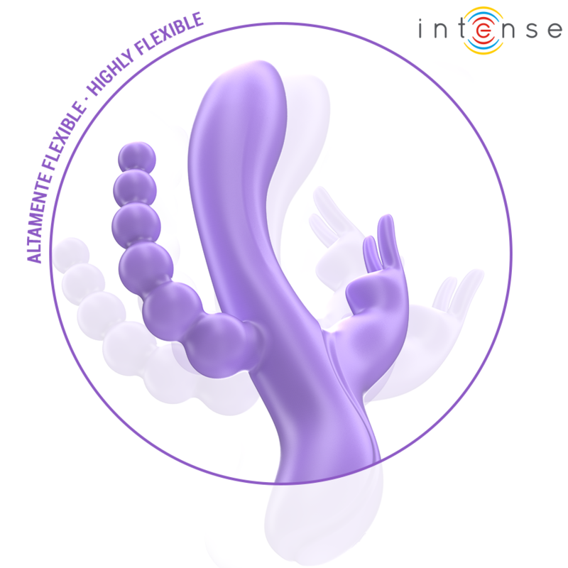 INTENSE - MIKO VIBRATEUR TRIPLE LAPIN & STIMULATEUR & ANAL 7 VIBRATIONS VIOLET