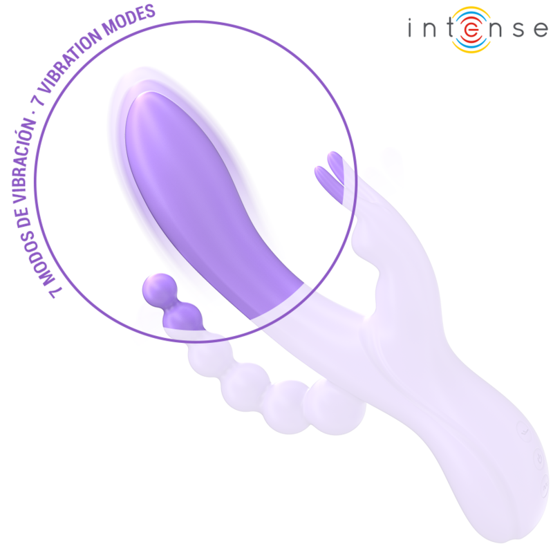 INTENSE - MIKO VIBRATEUR TRIPLE LAPIN & STIMULATEUR & ANAL 7 VIBRATIONS VIOLET