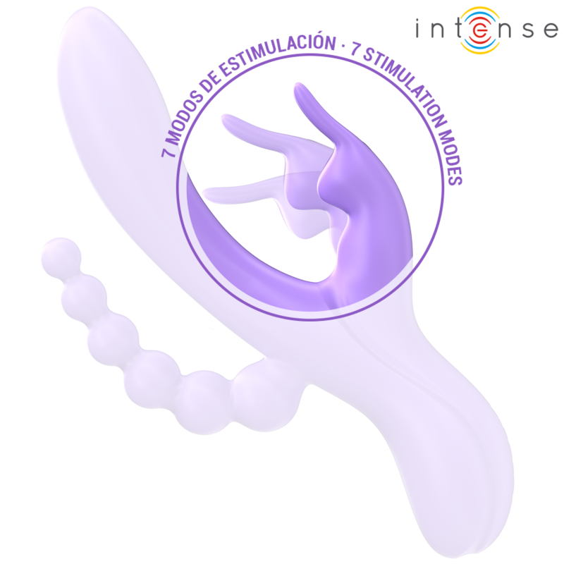 INTENSE - MIKO VIBRATEUR TRIPLE LAPIN & STIMULATEUR & ANAL 7 VIBRATIONS VIOLET