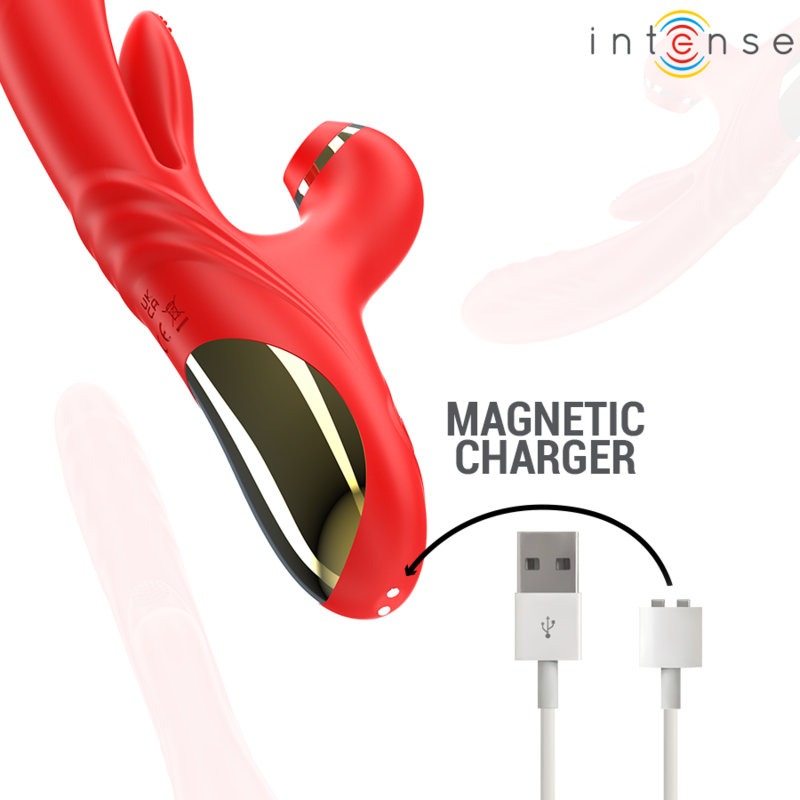 INTENSE - KAROL MULTIFUNCTION VIBRATOR THRUST & STIMULATION & & STIMULATING WAVES RED