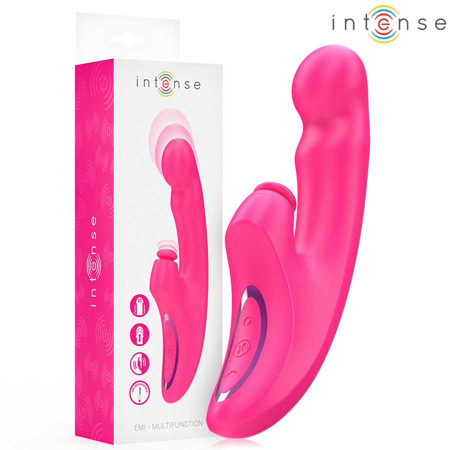 INTENSE - VIBRATEUR EMI MULTIFONCTION 13,5 CM 3 EN 1 10 VIBRATIONS ROSE