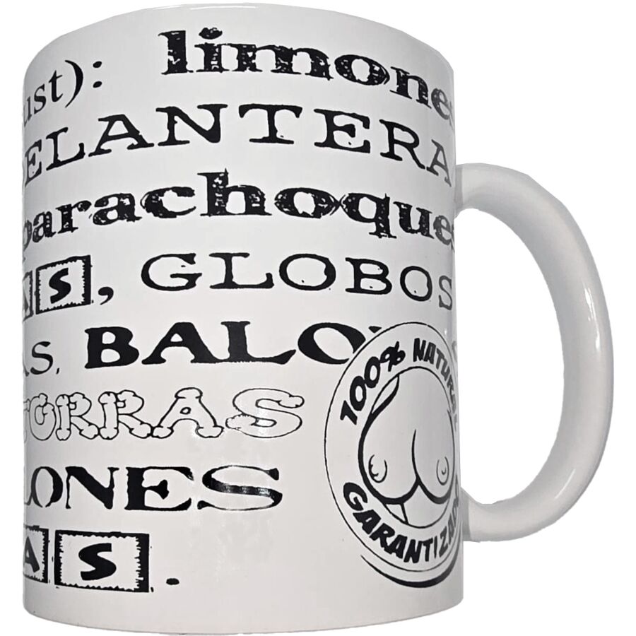 DIABLO PICANTE - MUG BLANC AVEC DES SYNONYMES DE SEINS 370 ML