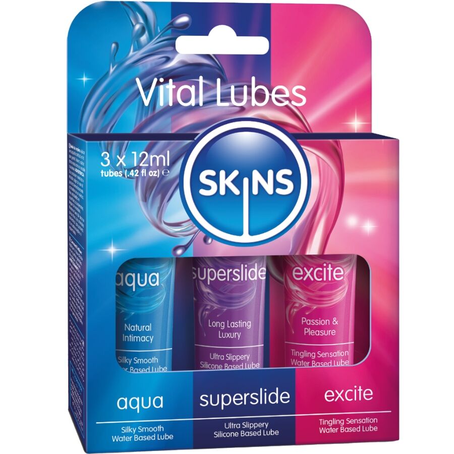 SKINS - VITAL LUBES KIT AQUA, SUPERSLIDE & EXCITE GLEITMITTEL 3 x 12 ML