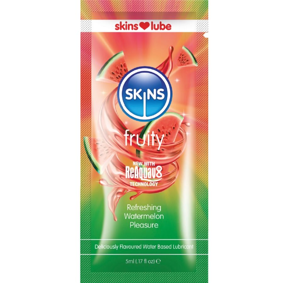 SKINS - LUBRIFIANT FRUITÉ À BASE D'EAU PASTÈQUE DOSE UNIQUE 5 ML