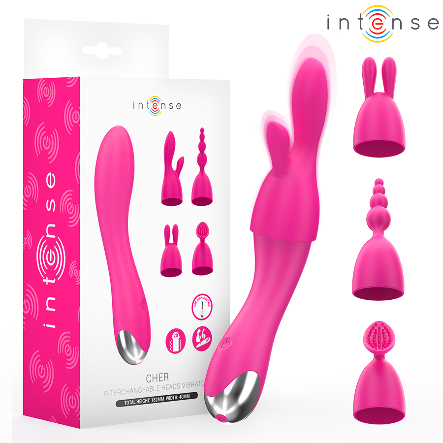 INTENSE - CHER VIBRATOR MIT 20 MUSTERN UND AUSTAUSCHBAREN KÖPFEN
