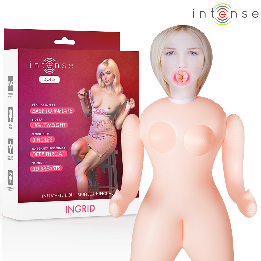 INTENSE DOLLS - POUPÉE GONFLABLE INGRID AVEC TROIS ORIFICES