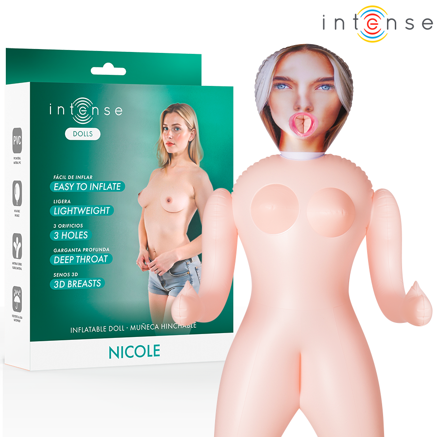 INTENSE DOLLS – NICOLE AUFBLASBARE PUMPE MIT DREI KÖRPERÖFFNUNGEN