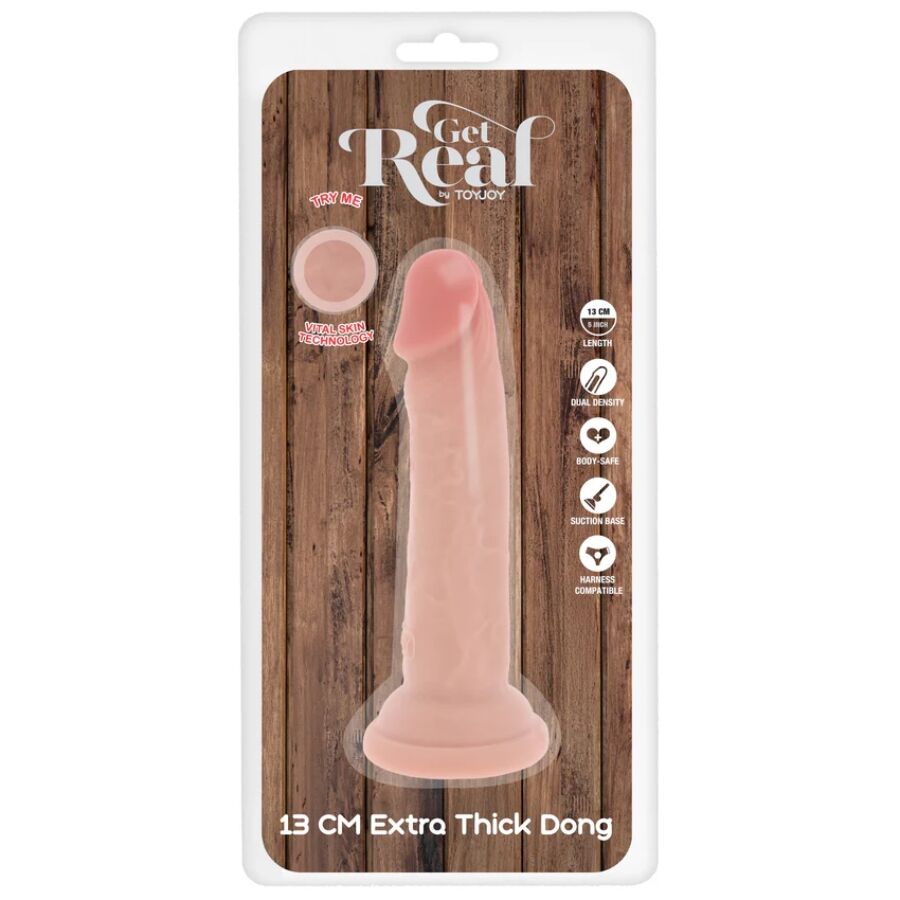 GET REAL - DELUXE THICK DOUBLE-DENSITY TPE DILDO 13 CM