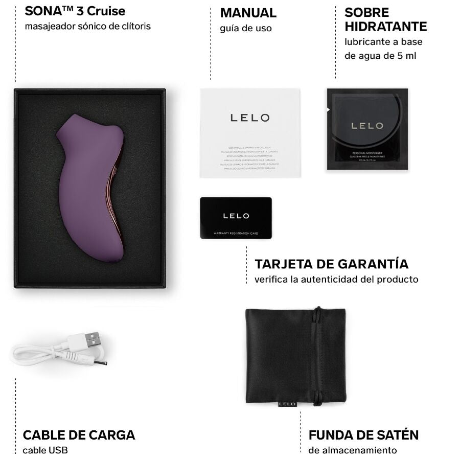 LELO - SONA 3 CRUISE MASSAGEUR CLITORIDIEN SONIQUE PRUNE