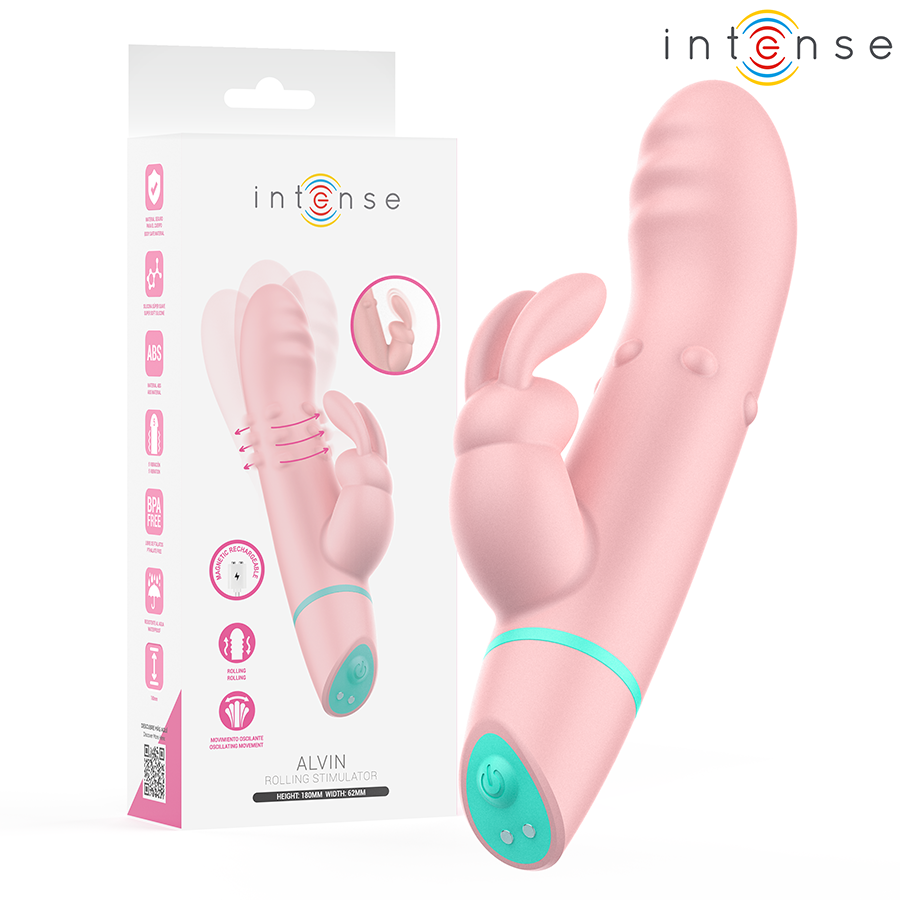 INTENSE - STIMULATEUR LAPIN ET VIBREUR ROULANT + OSCILLANT ALVIN