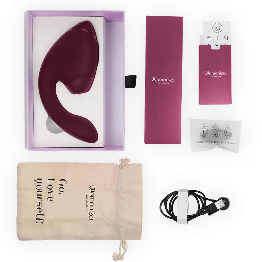 WOMANIZER - DUO NEXT STIMULATEUR DOUBLE CLITORIDIEN ET POINT G ROSE FONCÉ