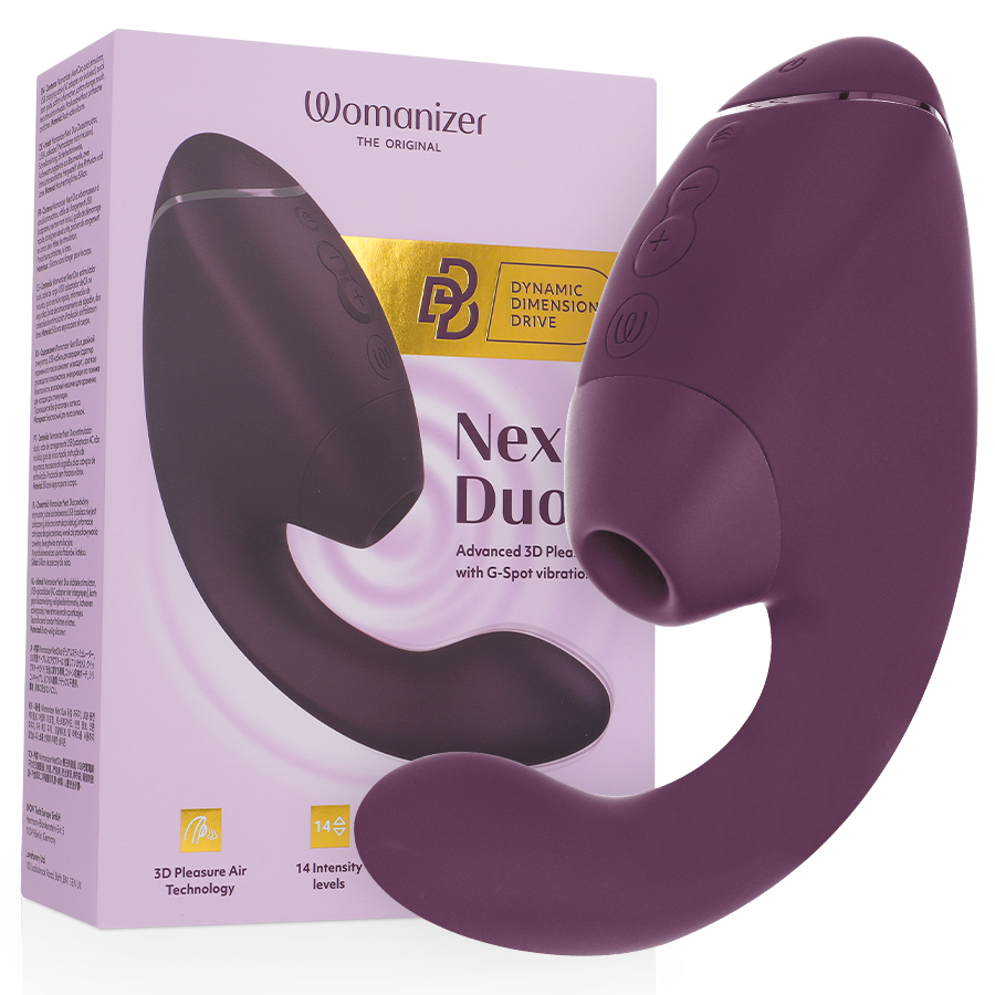 WOMANIZER - DUO NEXT STIMULATEUR CLITORIDIEN ET DU POINT G DOUBLE VIOLET FONCÉ