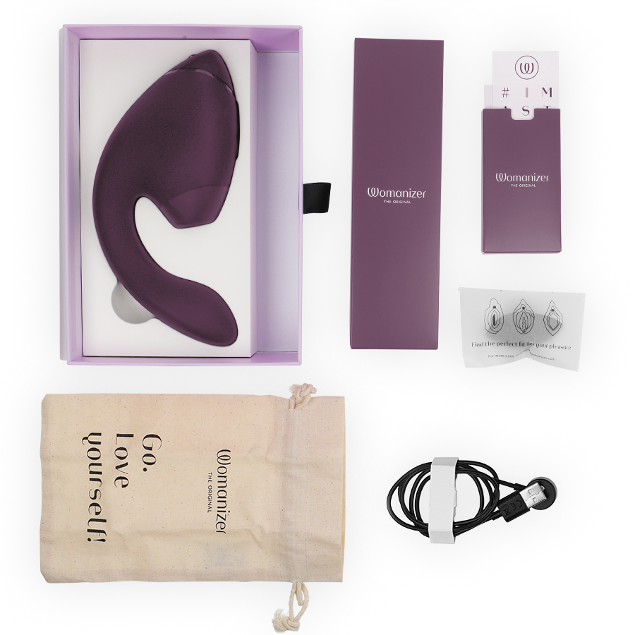 WOMANIZER - DUO NEXT STIMULATEUR CLITORIDIEN ET DU POINT G DOUBLE VIOLET FONCÉ