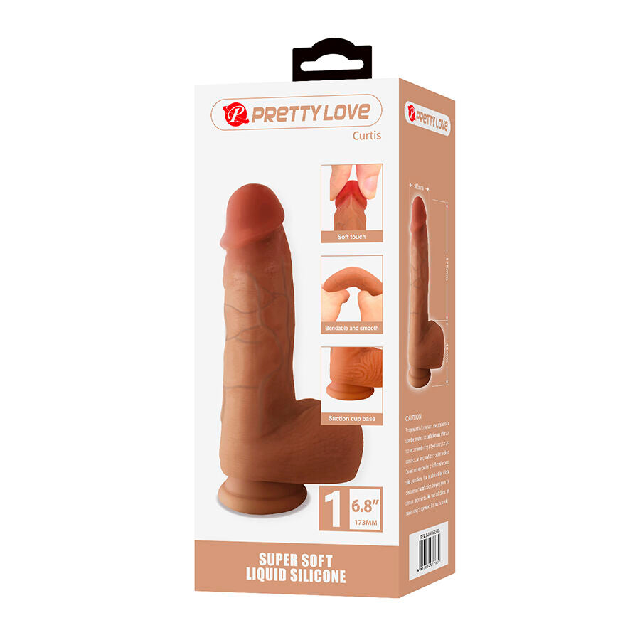 PRETTY LOVE - DILDO RÉALISTE CURTIS AVEC VENTOUSE 17,3 CM -Ø- 4,2 CM