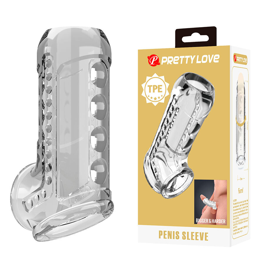 PRETTY LOVE - GAINE DE PÉNIS TEXTURÉE TRANSPARENTE