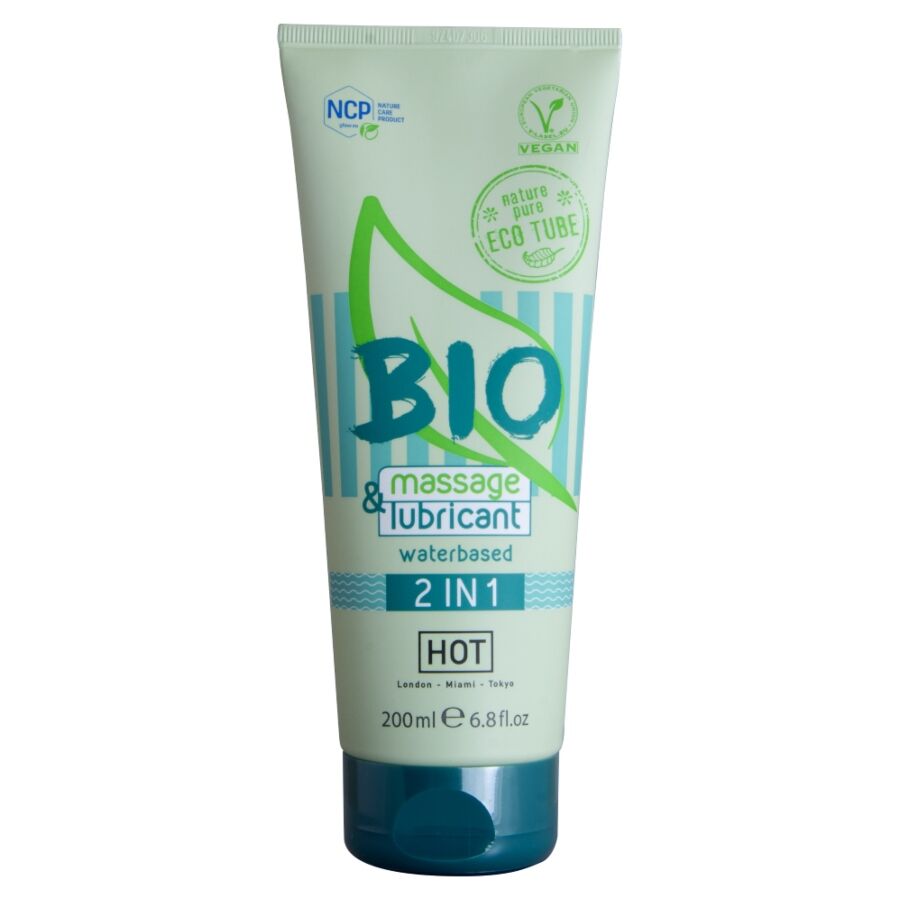 HOT - BIO MASSAGE & LUBRIFIANT SOLUBLE À L'EAU 2 EN 1 200 ML