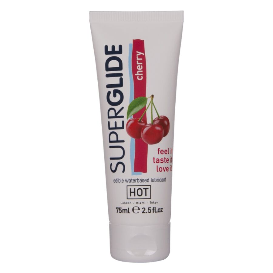 HOT - LUBRIFIANT COMESTIBLE SUPERGLIDE À BASE D'EAU CERISE 75 ML