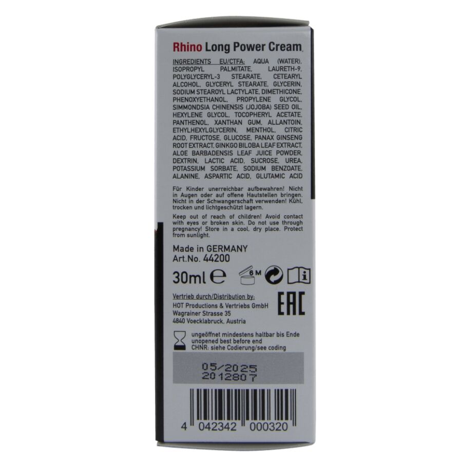 HOT - CRÈME LONGUE DURÉE RHINO POWER 30 ML