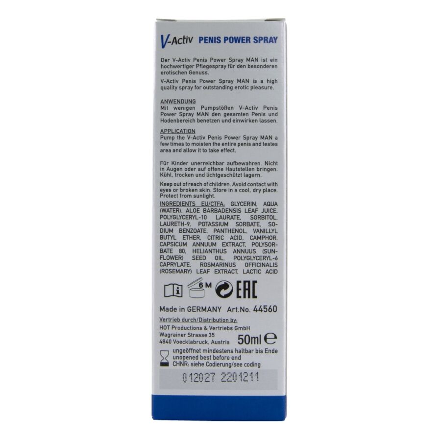 CHAUD - SPRAY V-ACTIV POUVOIR PÉNIS POUR HOMMES 50 ML