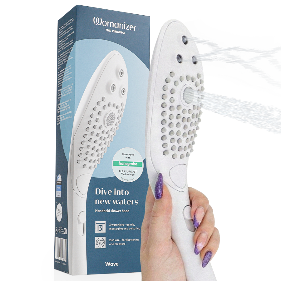 WOMANIZER - POMMEAU DE DOUCHE STIMULANT CLITORIDIEN WAVE BLANC