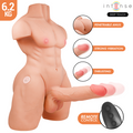 TOUCHER PROFOND INTENSE - TORSE MARTY AVEC ANUS ET GODEMICHET RÉALISTE AVEC POUSSÉE ET VIBRATION, TÉLÉCOMMANDE, 6,2 KG