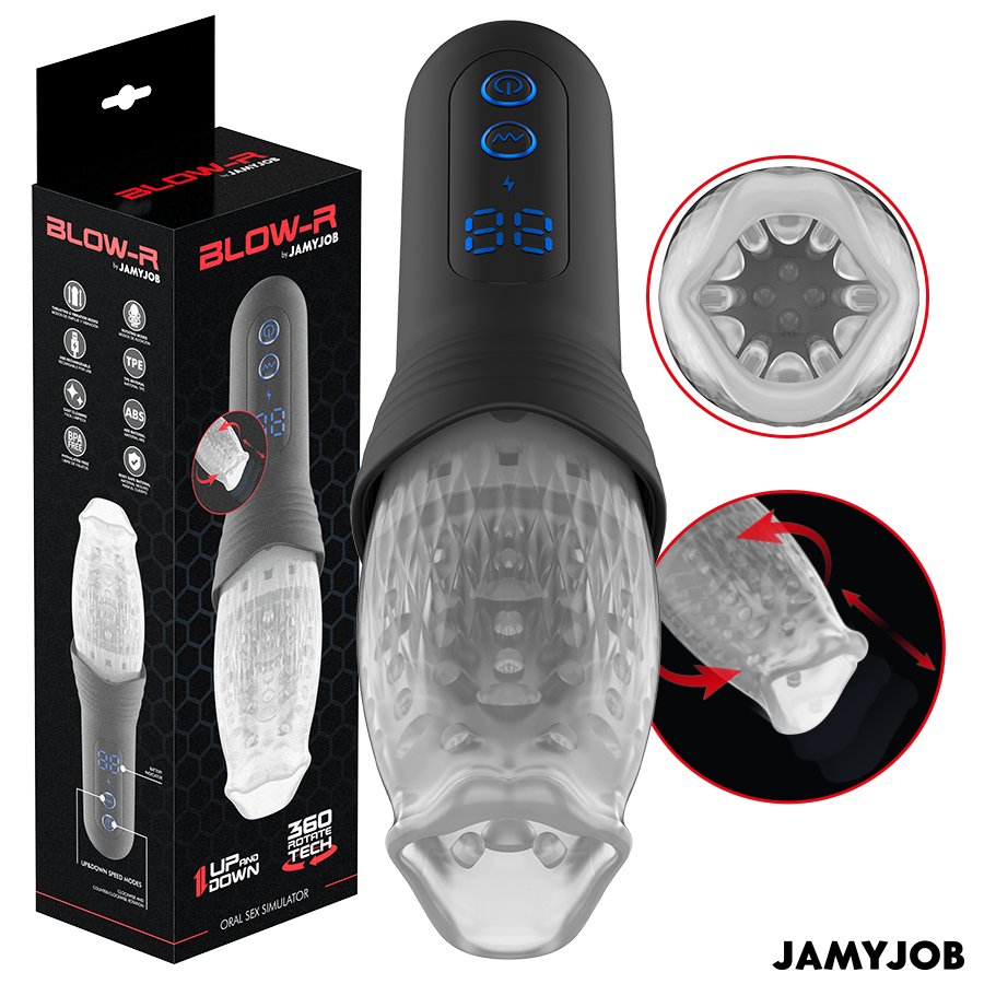 JAMYJOB - MASTURBATEUR BLOW-R AVEC POUSSÉE ET ROTATION