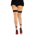LEG AVENUE - 1963 BAS AUTO-FIXANTS COUTURE ARRIÈRE EN LYCRA NOIRS - TAILLE UNIQUE