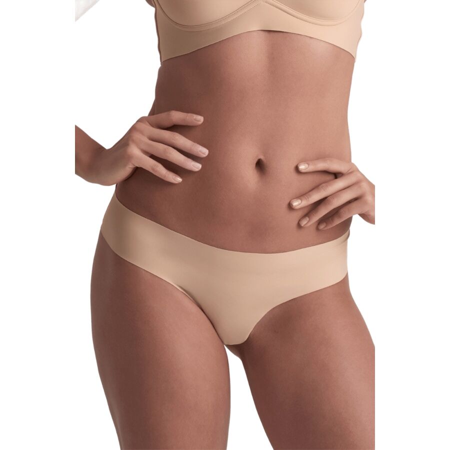BYE-BRA - INVISIBLE THONG 2 PACK BEIGE & BLACK SIZE S